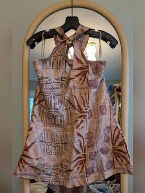 VRG GRL Natassia Linen Halter Mini Dress X Emma Rushton